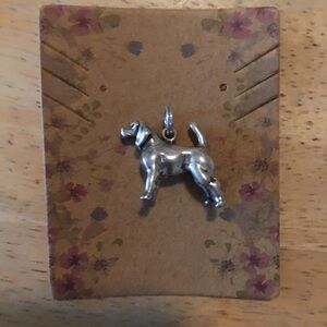 Sterling Silver Dog Charm Pendant